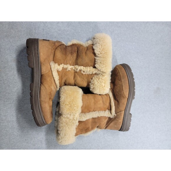 Ugg Boots Womens 8 Sundance Revival Australia Chestnut Sherpa Winter Warm READ - Picture 5 of 11
